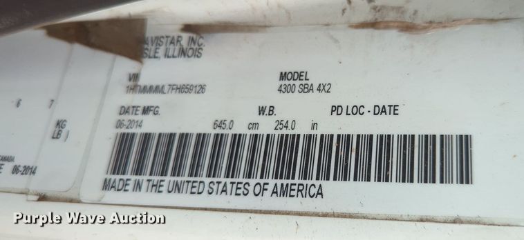 image for item MX9386 2015 International DuraStar 4300  box truck