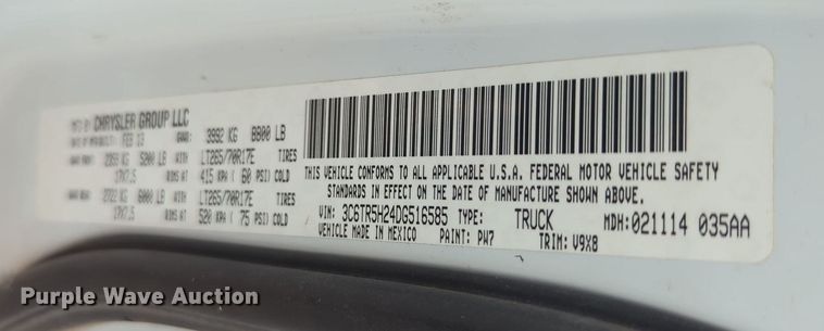 image for item MX9451 2013 Dodge Ram 2500  Crew Cab bale bed pickup truck