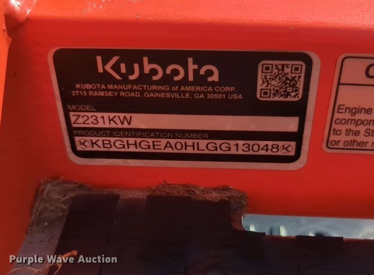 image for item MX9491 Kubota Z231KW  ZTR lawn mower