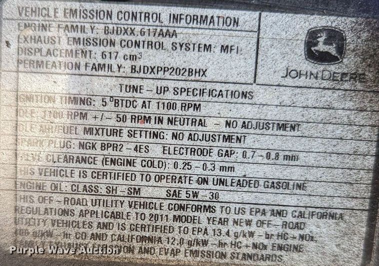 image for item MX9492 2011 John Deere Gator  utility vehicle