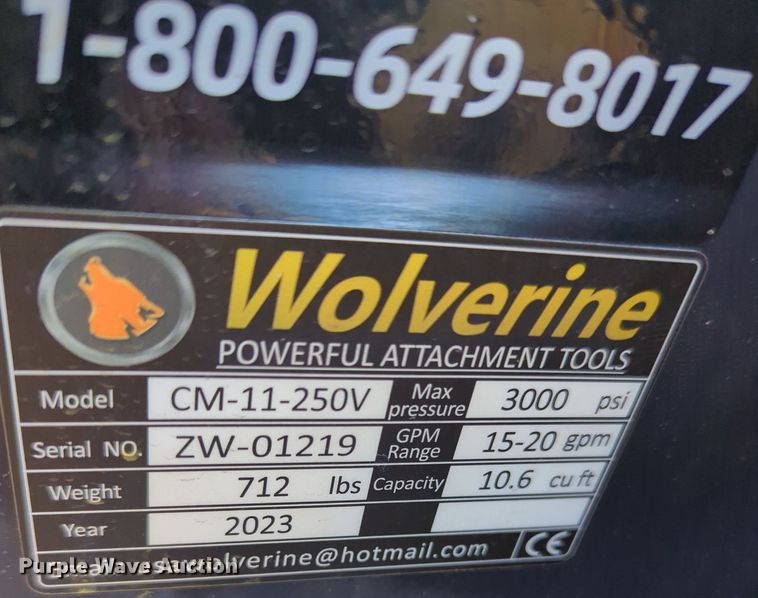 image for item MX9494 2023 Wolverine ZW-CM030DL  skid steer concrete mixer