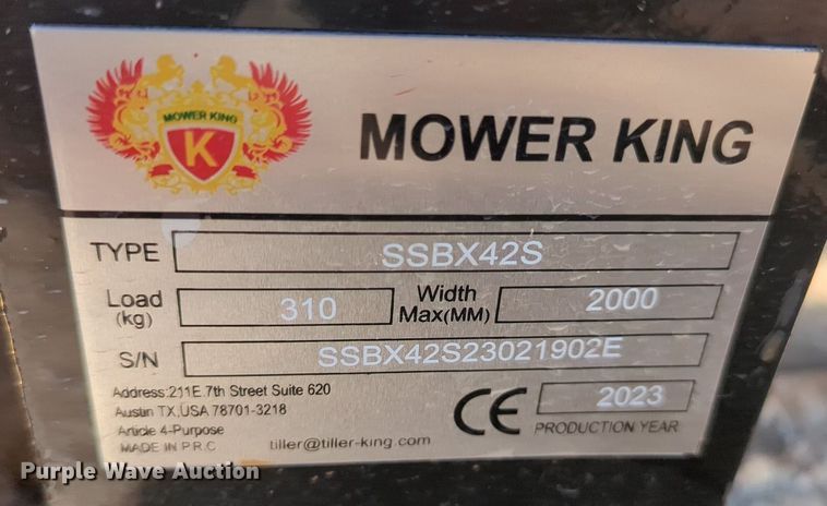 image for item MX9495 2023 Mower King SSBX42S  skid steer wood chipper