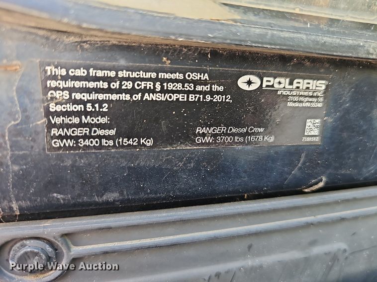 image for item NJ9840 2018 Polaris Ranger  utility vehicle