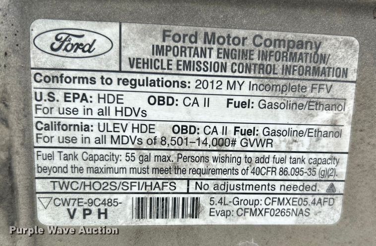 image for item NL9653 2012 Ford E350 Super Duty  box truck