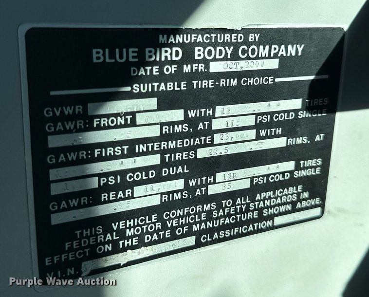 image for item NP9645 2000 Blue Bird LTC 40  coach bus