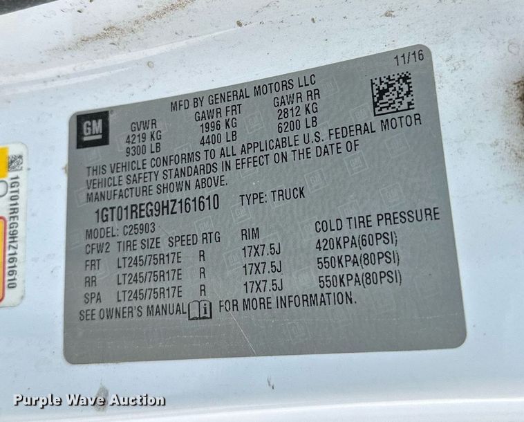 image for item NQ9314 2017 GMC Sierra 2500HD  pickup truck