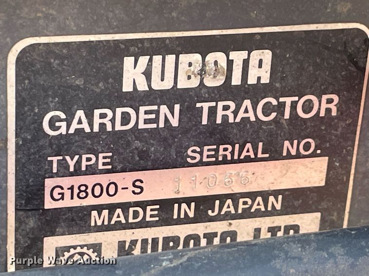 image for item NT9551 Kubota G1800  lawn mower