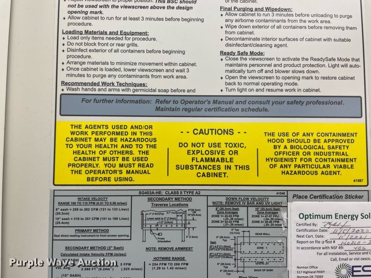 image for item NT9581 The Baker Company SteriGard  biological safety cabinet