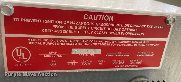 image for item NT9591 Marvel Industries 6FAR  flammable material storage