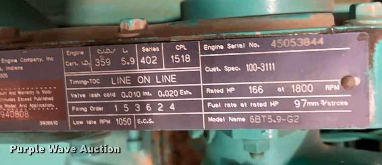 image for item NT9595 Onan 100DGDB  generator