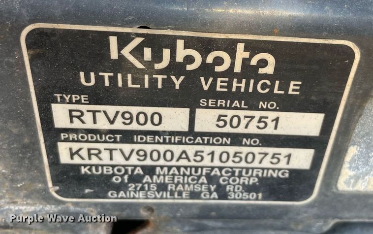 image for item NT9598 2005 Kubota RTV900  utility vehicle