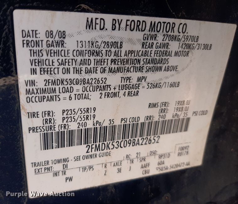 image for item NV9319 2009 Ford Flex  SUV