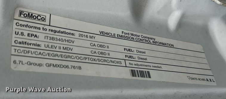 image for item NX9736 2016 Ford F350 Super Duty  Crew Cab pickup truck