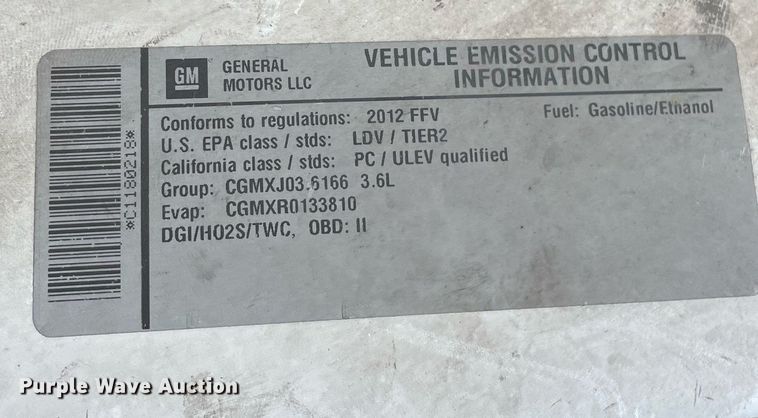 image for item NX9768 2012 Chevrolet Impala