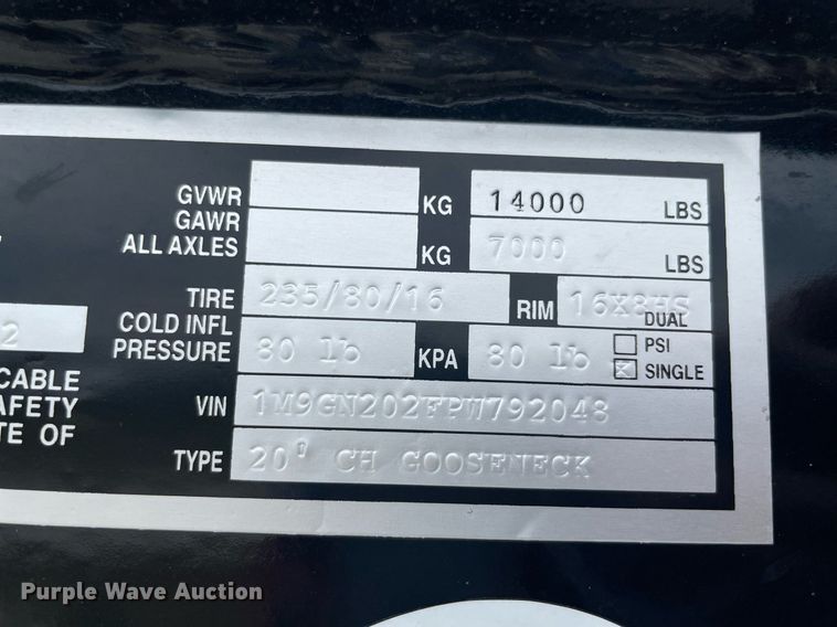 image for item NY9927 MC Trailers  equipment trailer