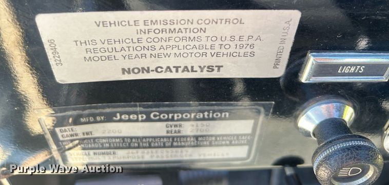 image for item OA9002 1976 Jeep CJ5 SUV