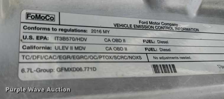 image for item OC9496 2016 Ford F350 Super Duty King Ranch  Crew Cab flatbed pickup truck