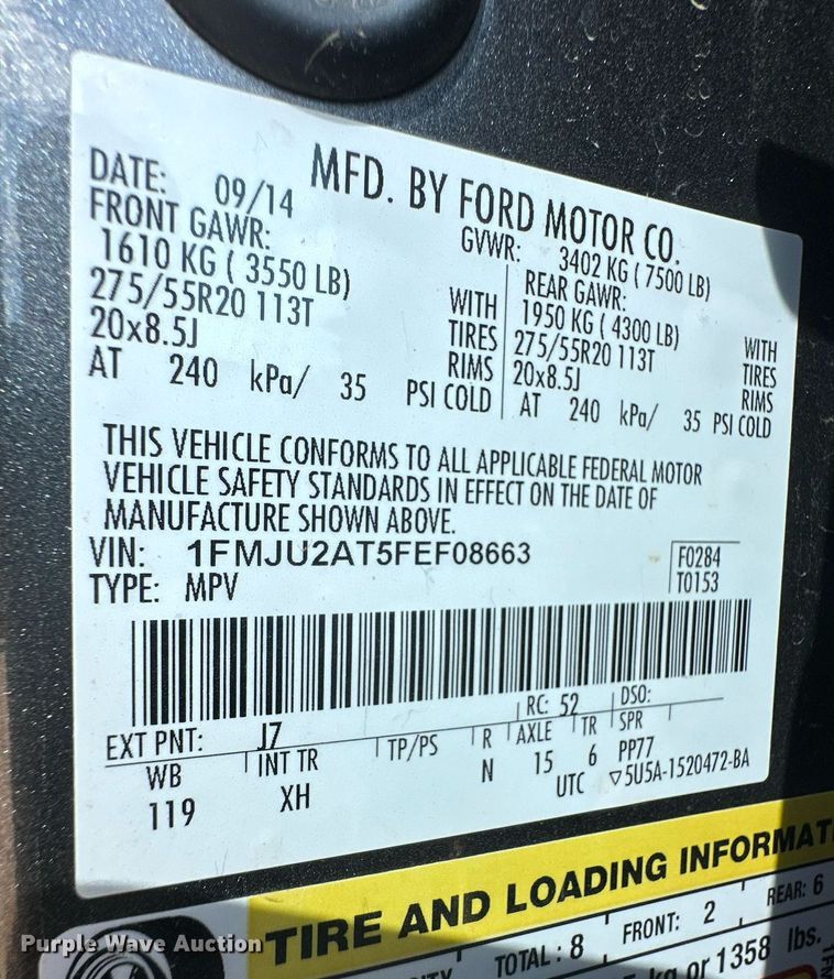 image for item OC9516 2015 Ford Expedition  SUV