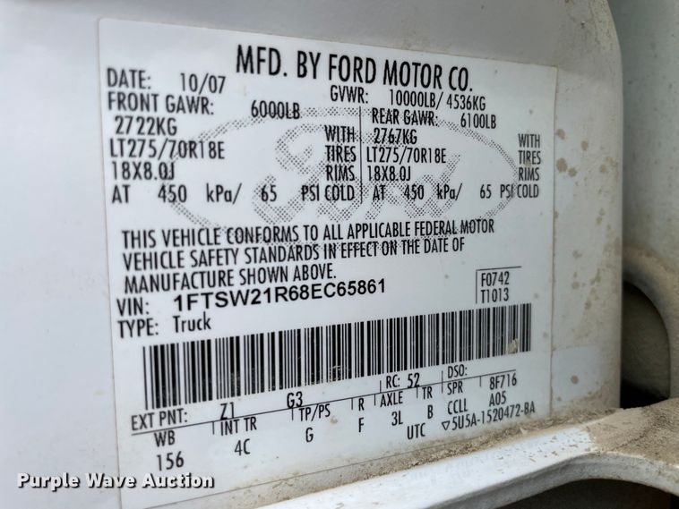 image for item OC9550 2008 Ford F250 Super Duty  Crew Cab pickup truck