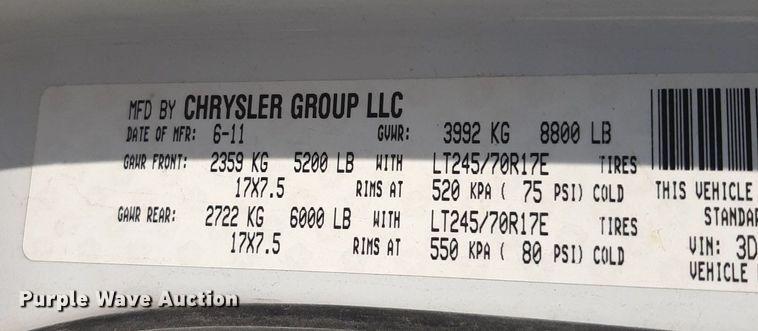 image for item OF9435 2011 Dodge Ram 2500  Crew Cab pickup truck