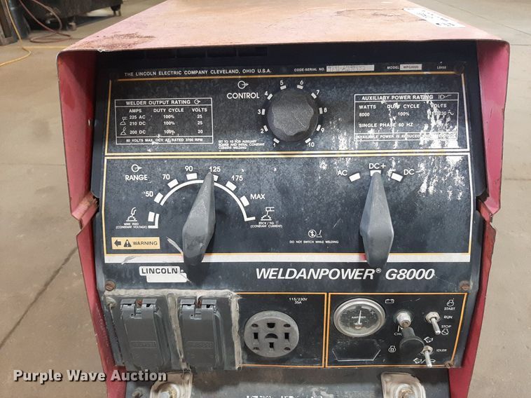 image for item OF9465 Lincoln Weldanpower G8000  welder/generator