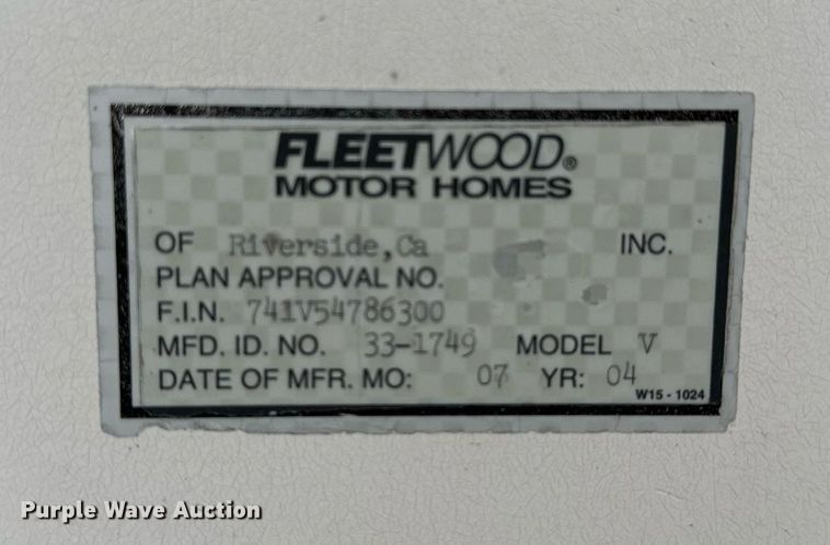 image for item OG9253 2004 Fleetwood Tioga  RV