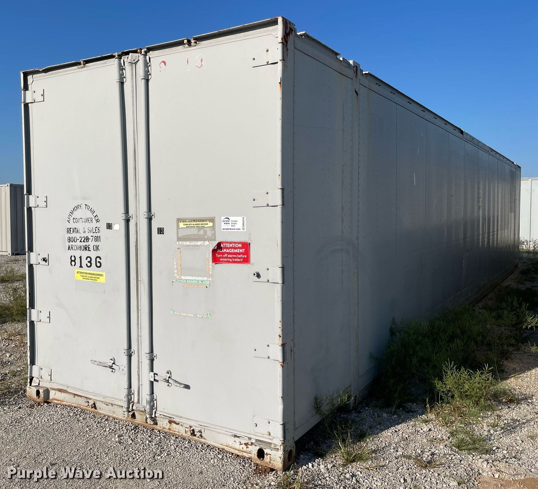 Shipping container in Ardmore, OK Item DM0418 sold Purple Wave