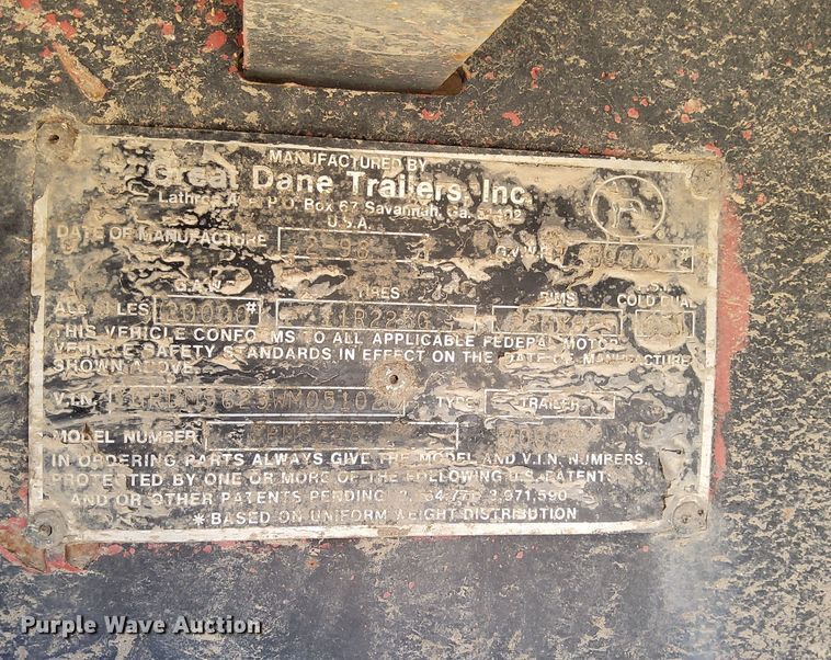 image for item DK8803 1998 Great Dane GPMS248  scrap trailer