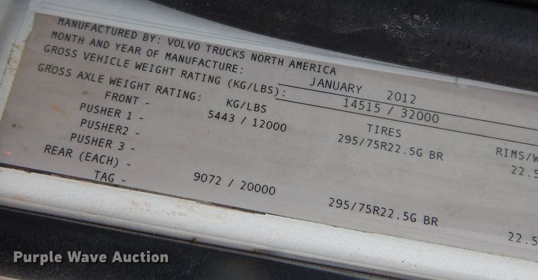 image for item DO3162 2012 Volvo VNM  flatbed truck