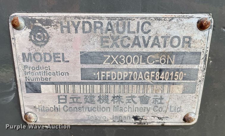 image for item DP0055 2016 Hitachi  ZX300LC-6N excavator