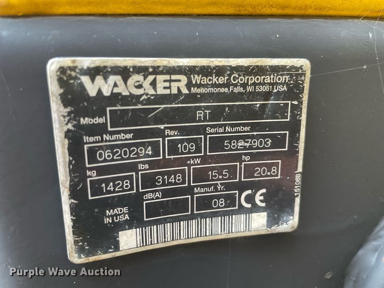 image for item DP0058 2008 Wacker RT  trench compactor