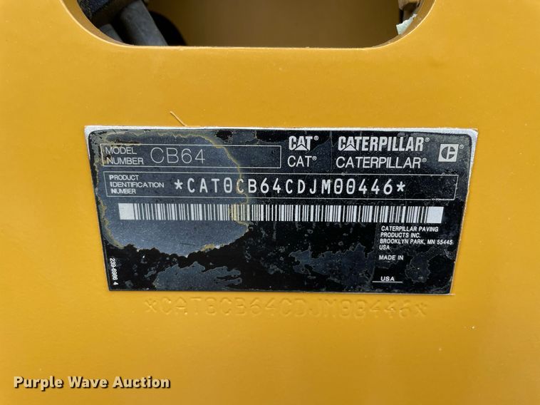 image for item DP0059 2013 Caterpillar CB64  double drum vibratory roller