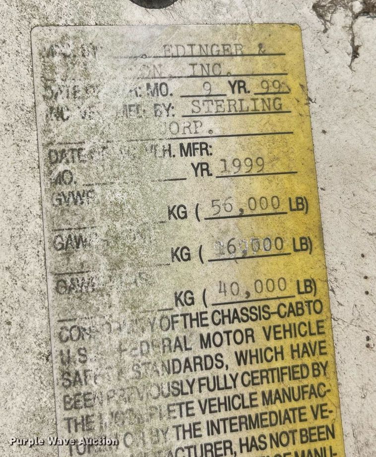 image for item DP2082 2000 Sterling L-Line  dump truck