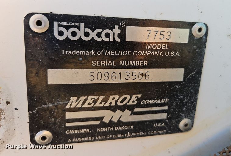 image for item DP2451 1993 Bobcat 7753  skid steer loader