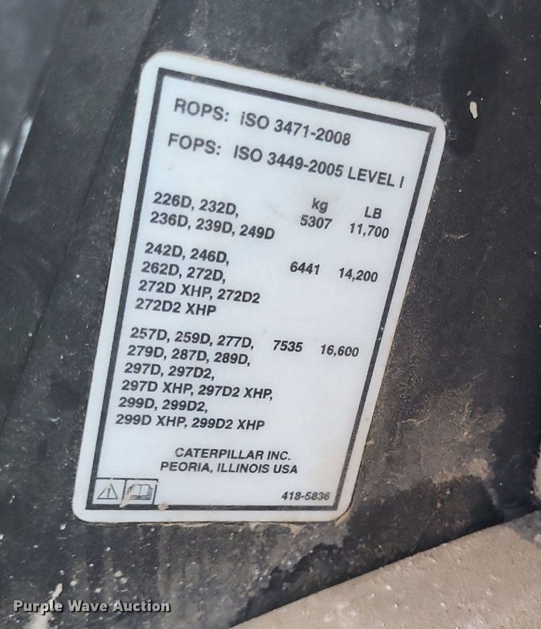 image for item DP5284 2018 Caterpillar 299D2 XHP tracked skid steer loader