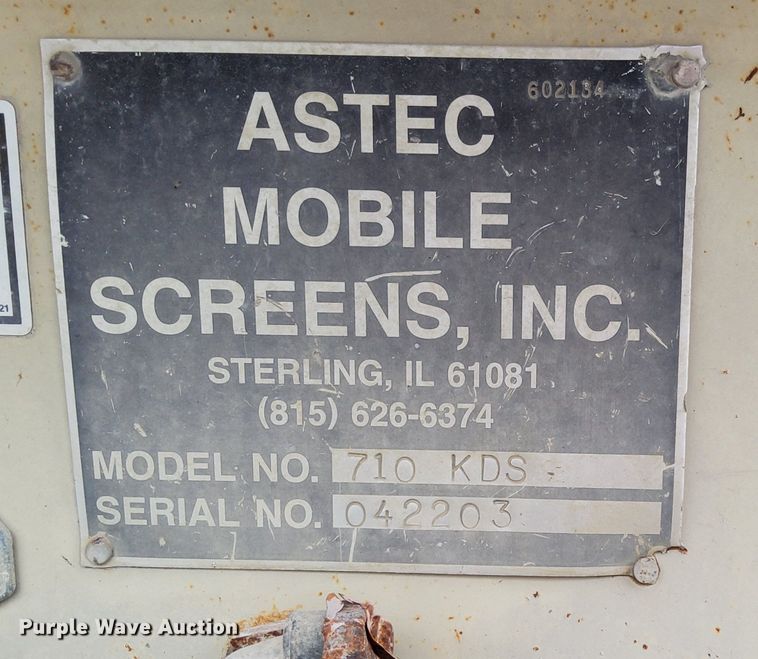 image for item DP5292 Astec Mobile Screens 710 KDS screening plant