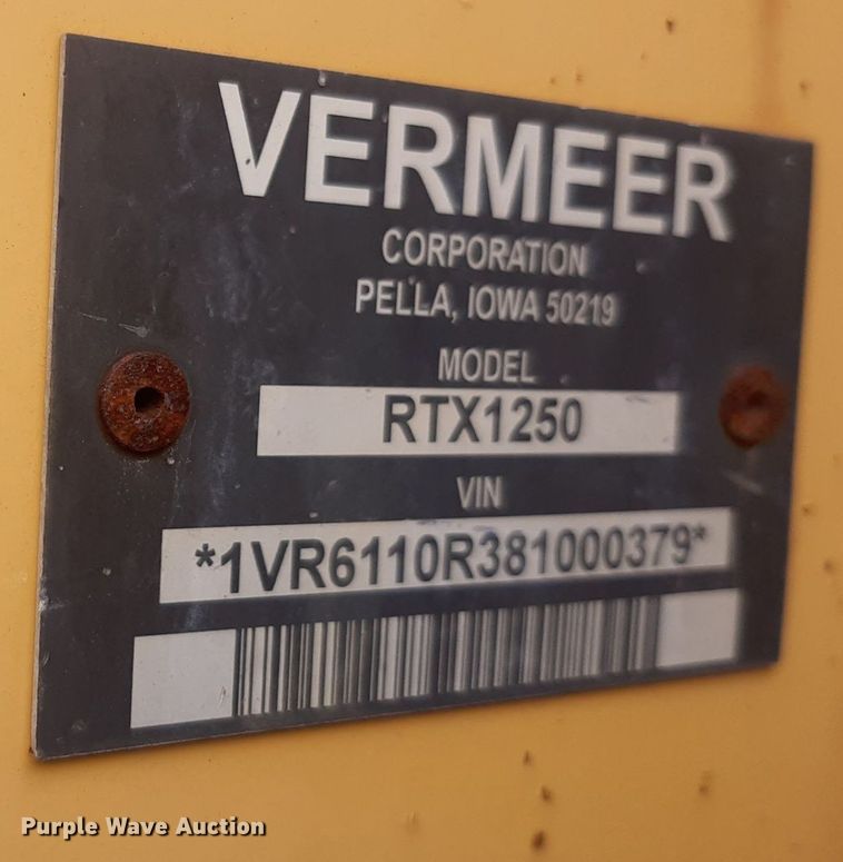 image for item DP7897 2008 Vermeer RTX1250  cable plow