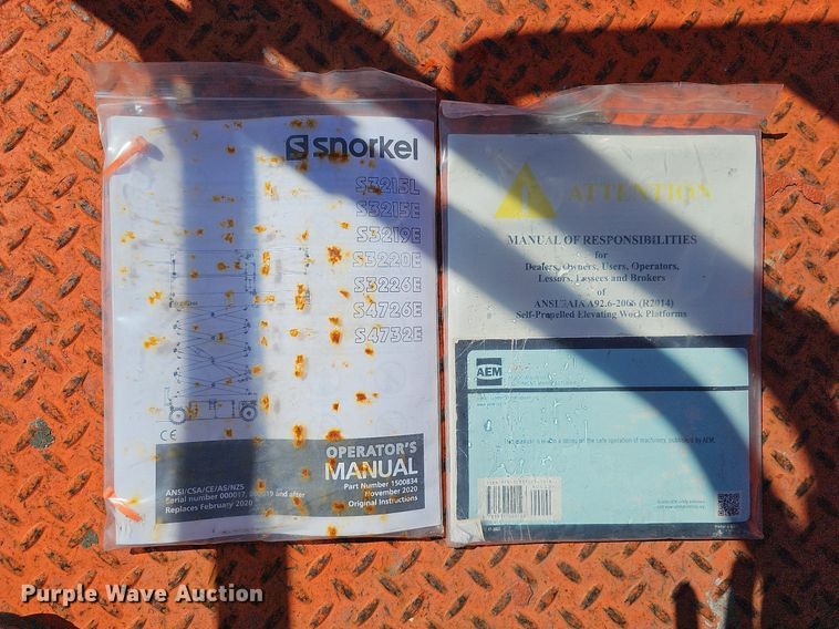 image for item DQ1176 2016 Snorkel S4732E  scissor lift