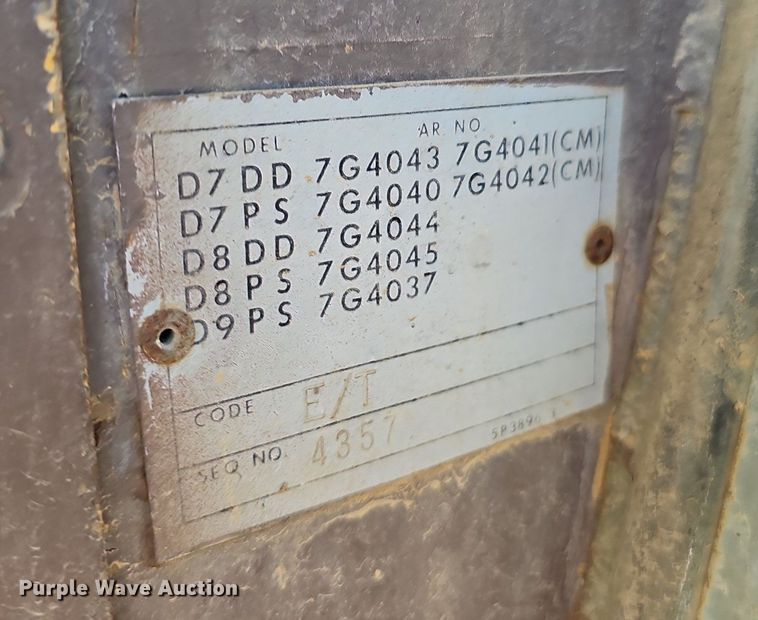 image for item DQ1182 1979 Caterpillar D9H dozer