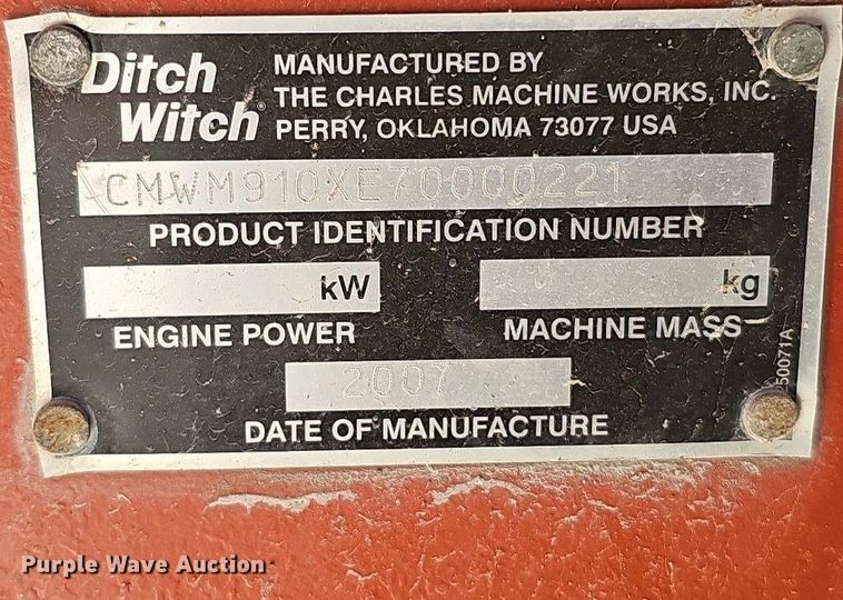 image for item DQ1201 2007 Ditch Witch RT95  trencher