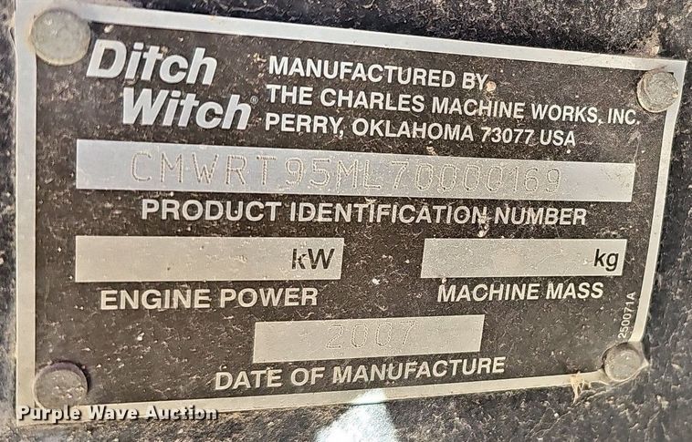 image for item DQ1201 2007 Ditch Witch RT95  trencher