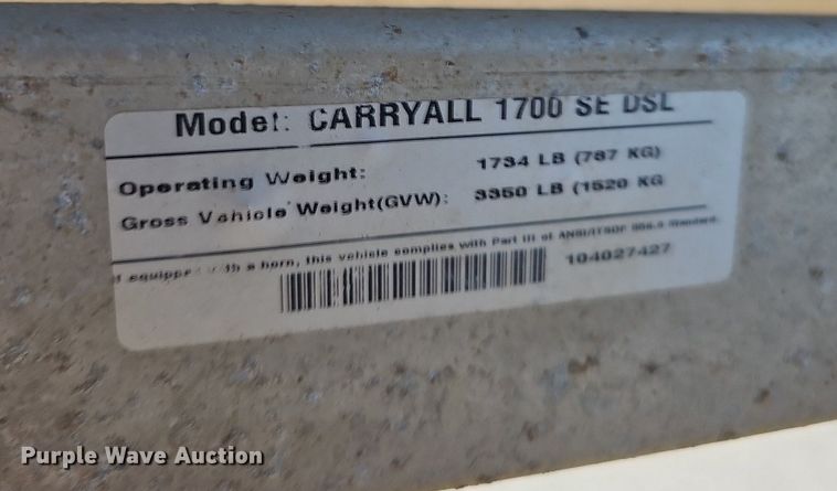 image for item DQ1206 2018 Club Car M6H  utility vehicle