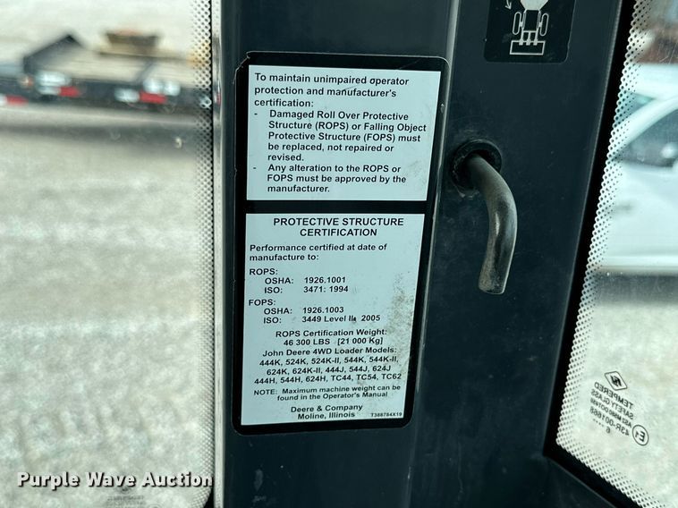 image for item DQ1439 2017 John Deere 624K-II  wheel loader
