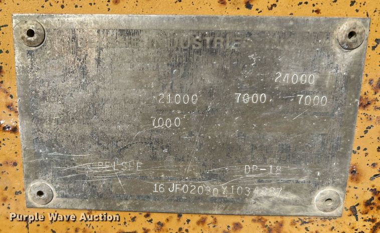 image for item DQ2210 2000 Belshe DP-18  equipment trailer