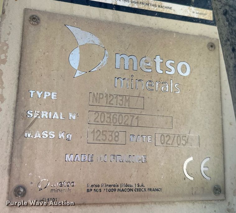 image for item DS2366 2005 Metso LokoTrack LT1213S  crusher