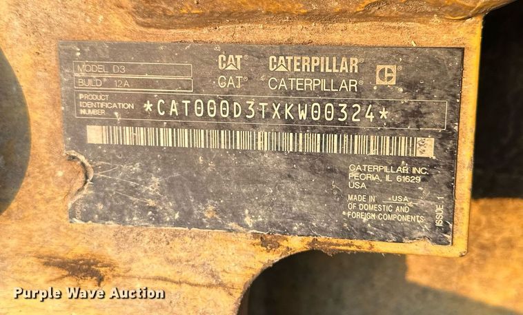 image for item DV1015 2021 Caterpillar D3-12A  dozer