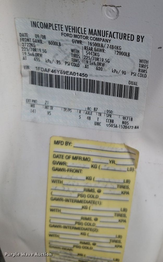 image for item JE9523 2009 Ford F450 Super Duty XL  bucket truck