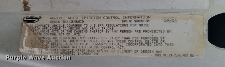 image for item JW9612 2005 Sterling LT9500  semi truck