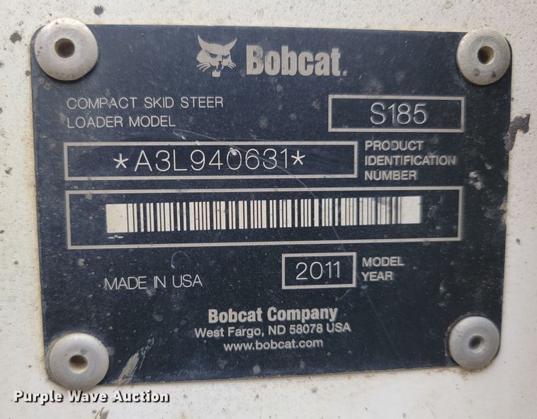 image for item JW9613 2011 Bobcat S185  skid steer loader
