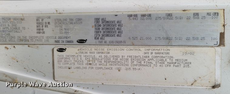 image for item JW9624 2003 Sterling Acterra  flatbed truck